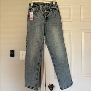 Women's Blue Jeans High Rise Straight
